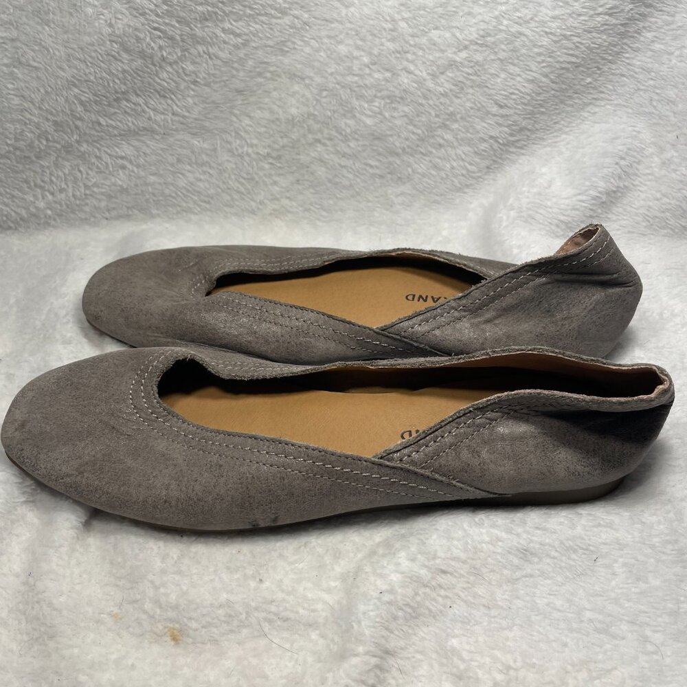Lucky Brand grey/titanium leather Alba ballet flats size7